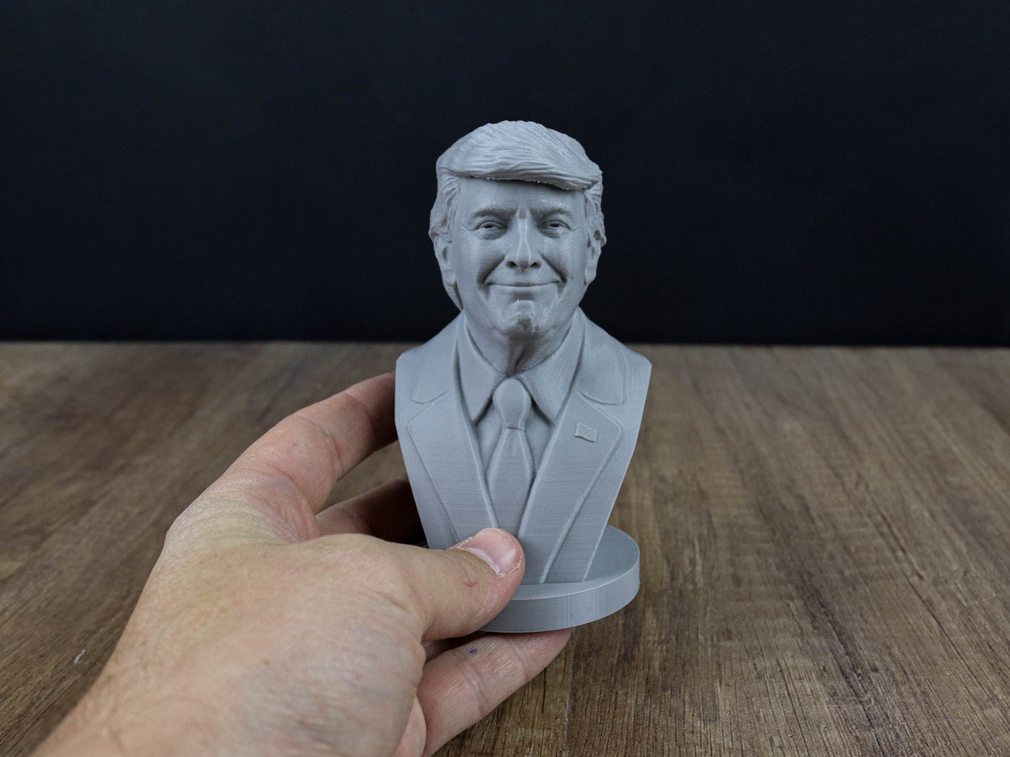 Smiling Donald Trump Bust, 45th American President Sculpture