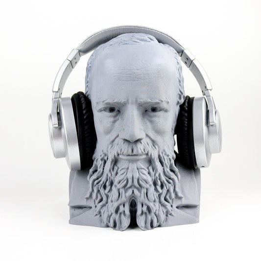 Fyodor Dostoevsky Headphone Holder, Russian Novelist Head Statue, Gift for Poetry