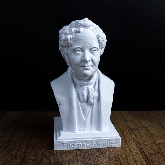 Thomas Moore Bust, Irish Writer and Poet, Philosopher and Utopia Author Statue for Bookshelf & Home Decor