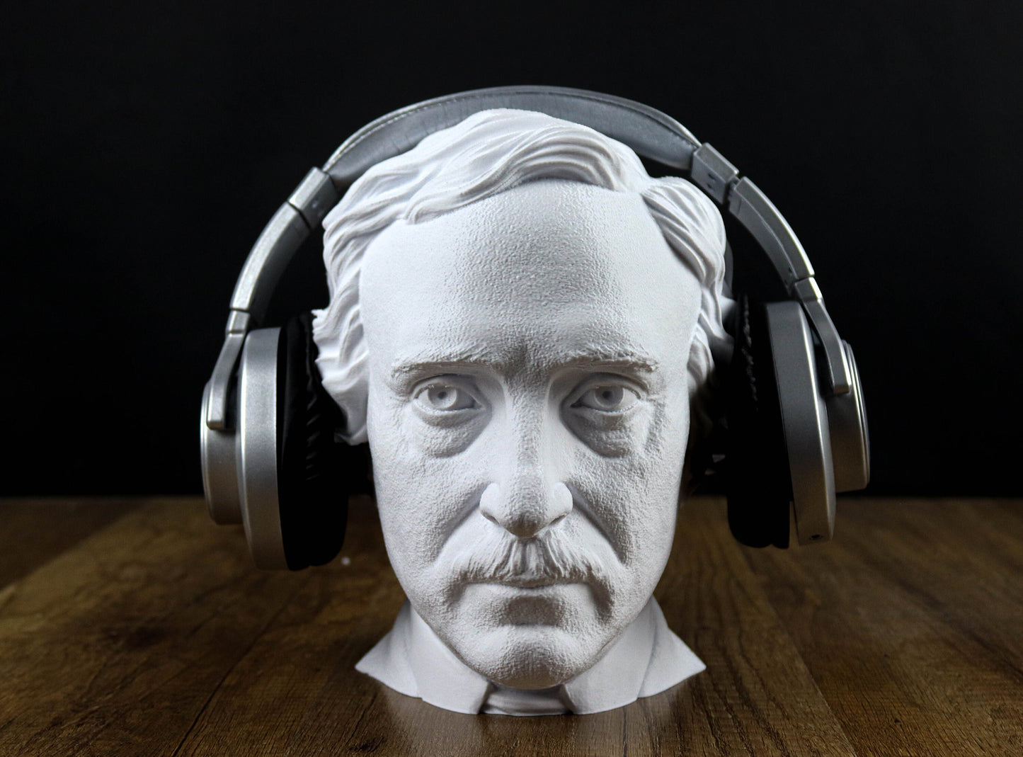 Edgar Allan Poe Bust, Headphone Holder Decoration of the American Writer, Poet