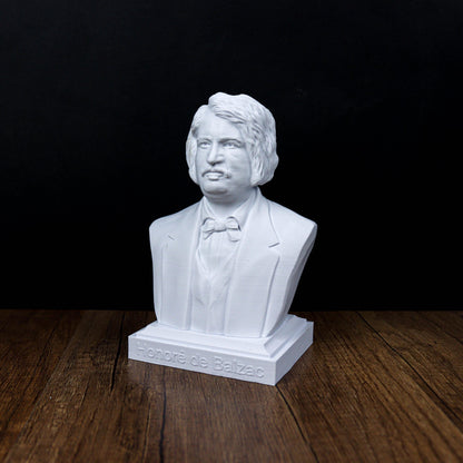 Honoré de Balzac Bust, French Writer Sculpture for Bookshelf & Literary Decor