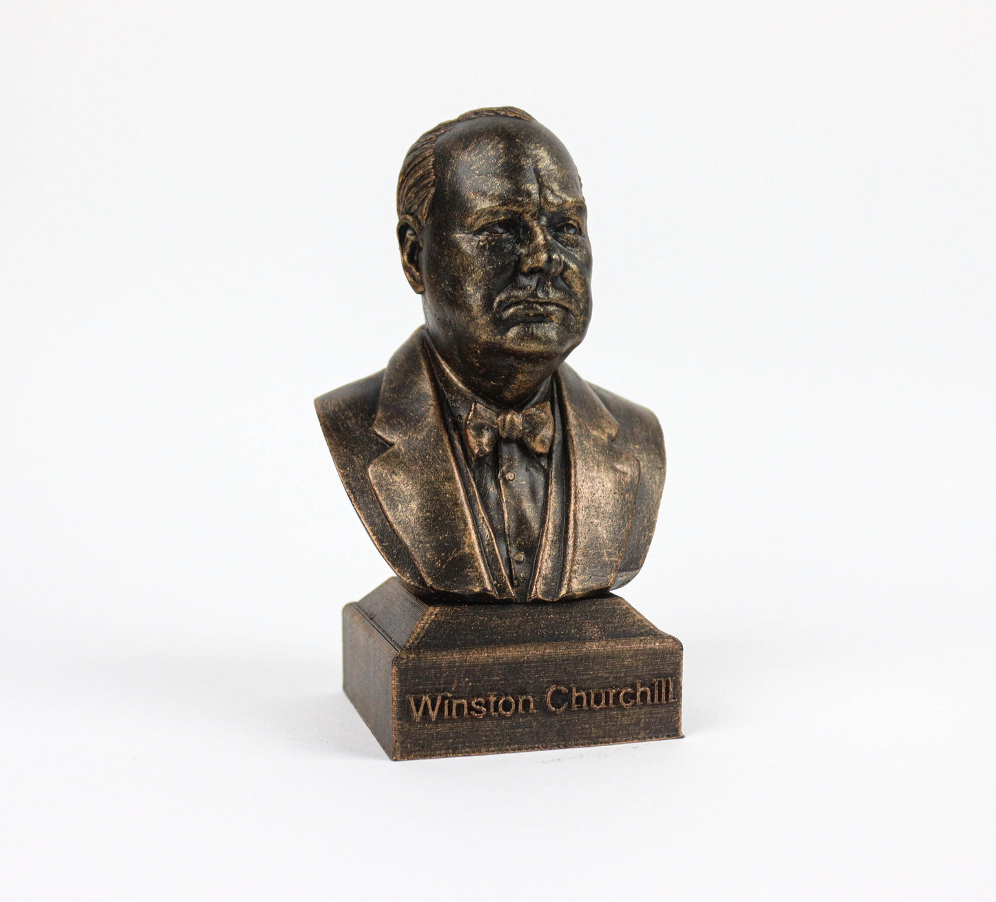 Sir Winston Churchill Statue, WW2 British Prime Minister Weathered/Aged Bust