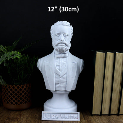 Jules Verne Bust, French Novelist and Poet Sculpture