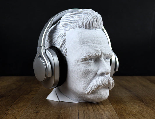 Friedrich Nietzsche Bust, German Philosopher Headphone Holder, Desktop Decoration