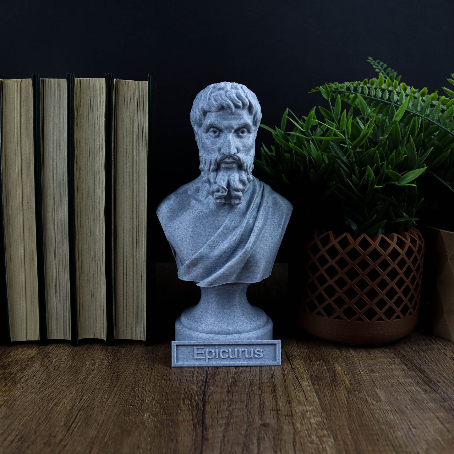 Epicurus Bust, Ancient Greek Thinker Statue, Wisdom and Serenity Art