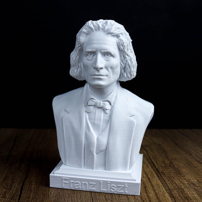 Franz Liszt Bust, Romantic Composer Sculpture for Bookshelf or Music Room Decor