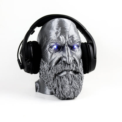 God of War Headphone Stand, Kratos Headphone Holder, Ragnarok Head, Gift for Gamer