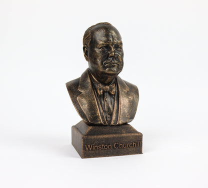 Sir Winston Churchill Statue, WW2 British Prime Minister Weathered/Aged Bust