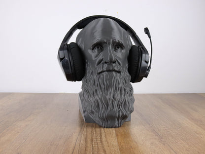 Charles Darwin Headphone Holder, Desktop Decor Headphone stand, Gaming Accessories