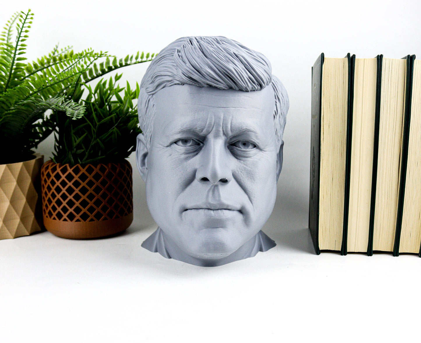 John F. Kennedy Headphone Holder, JFK Head Statue, Desktop Decor Headphone Stand, Bust