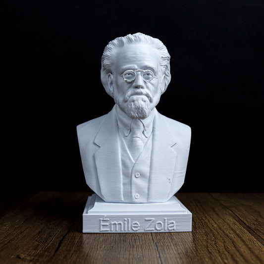 Émile Zola Bust, French Literary Figure Sculpture, Bookshelf and Home Decor Gift