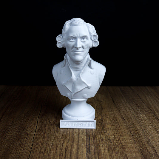 Adam Smith Bust, Wealth of Nations Inspired Decor Sculpture