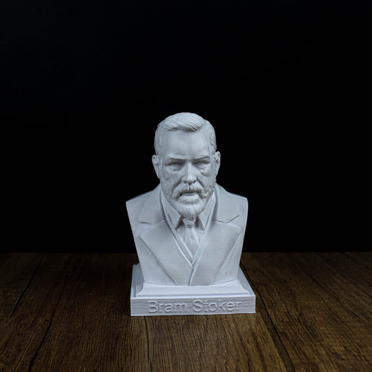 Bram Stoker Bust, Dracula Author Sculpture, Gothic Bookshelf Decor, Gift for Literature and Horror Enthusiasts