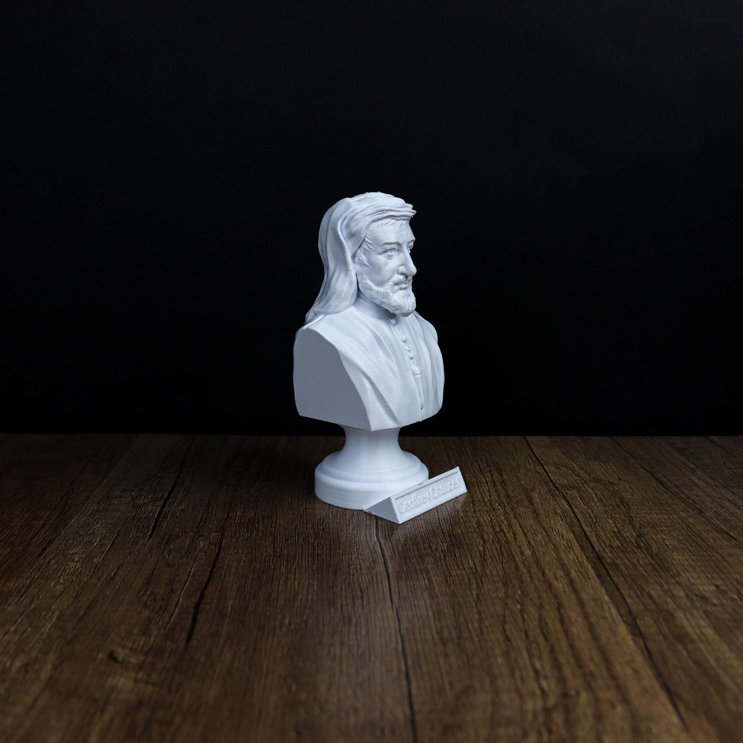 Geoffrey Chaucer Bust, English Poet Sculpture, Literary Masterpiece Decor for Home and Office