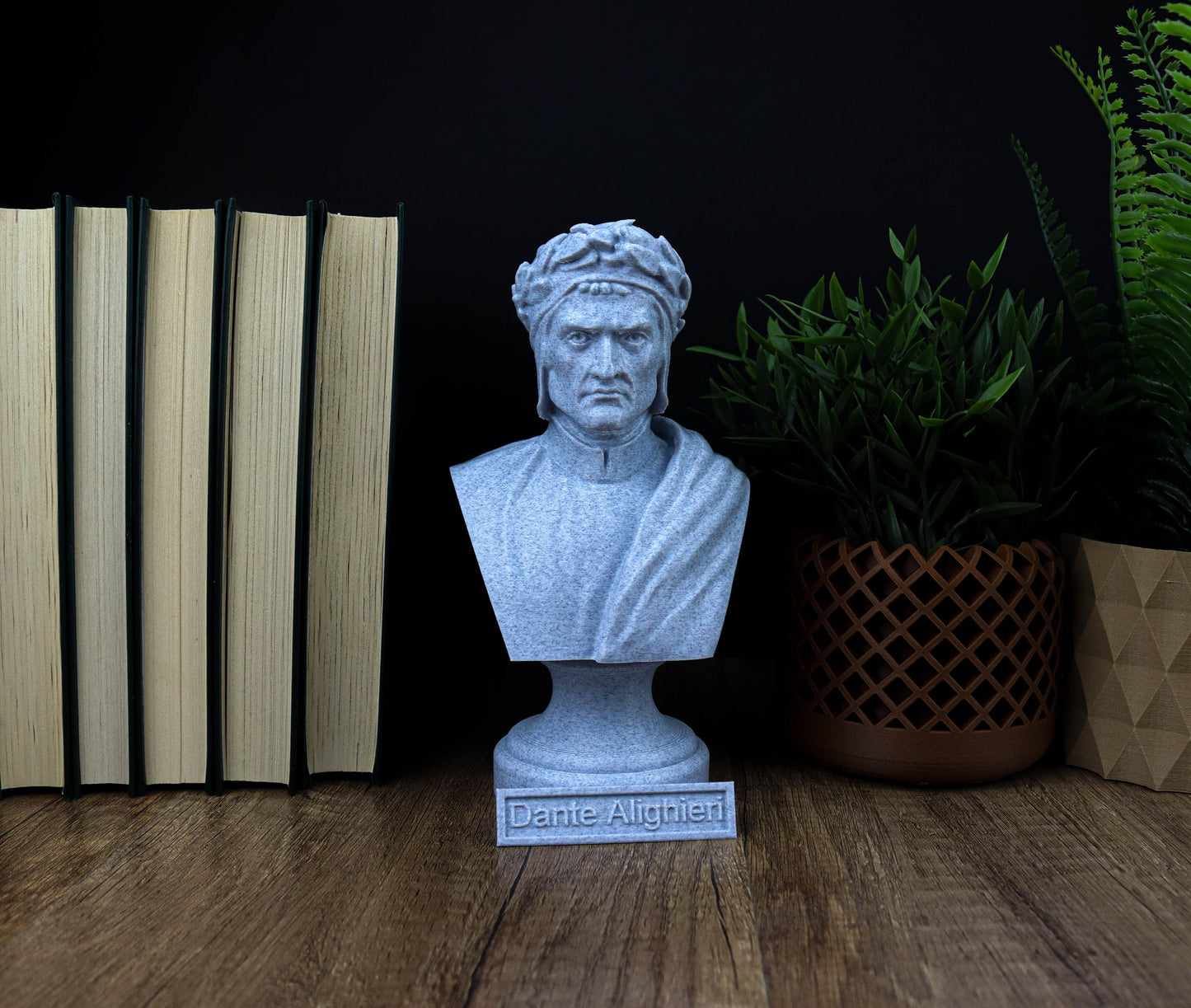 Dante Alighieri Bust, Italian Poet Sculpture Active