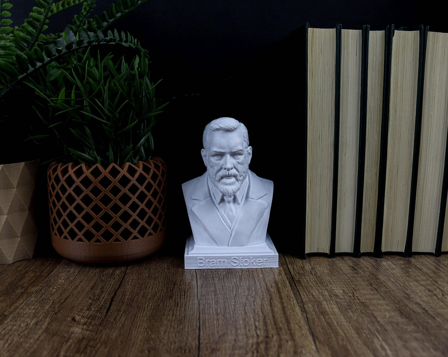 Bram Stoker Bust, Dracula Author Sculpture, Gothic Bookshelf Decor, Gift for Literature and Horror Enthusiasts
