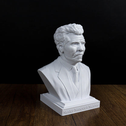 Nestor Ivanovych Makhno Bust, Ukrainian  Revolutionary Anarchist Leader Statue, Home & Bookshelf Decor, Gift for History Enthusiasts