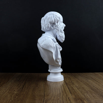 Archimedes Bust, Ancient Mathematician Statue, Greek Mythology Inspired Sculpture