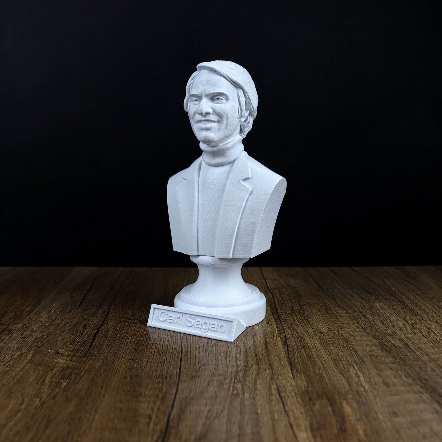 Carl Sagan Bust, American Astronomer Sculpture, Cosmologist Author Statue