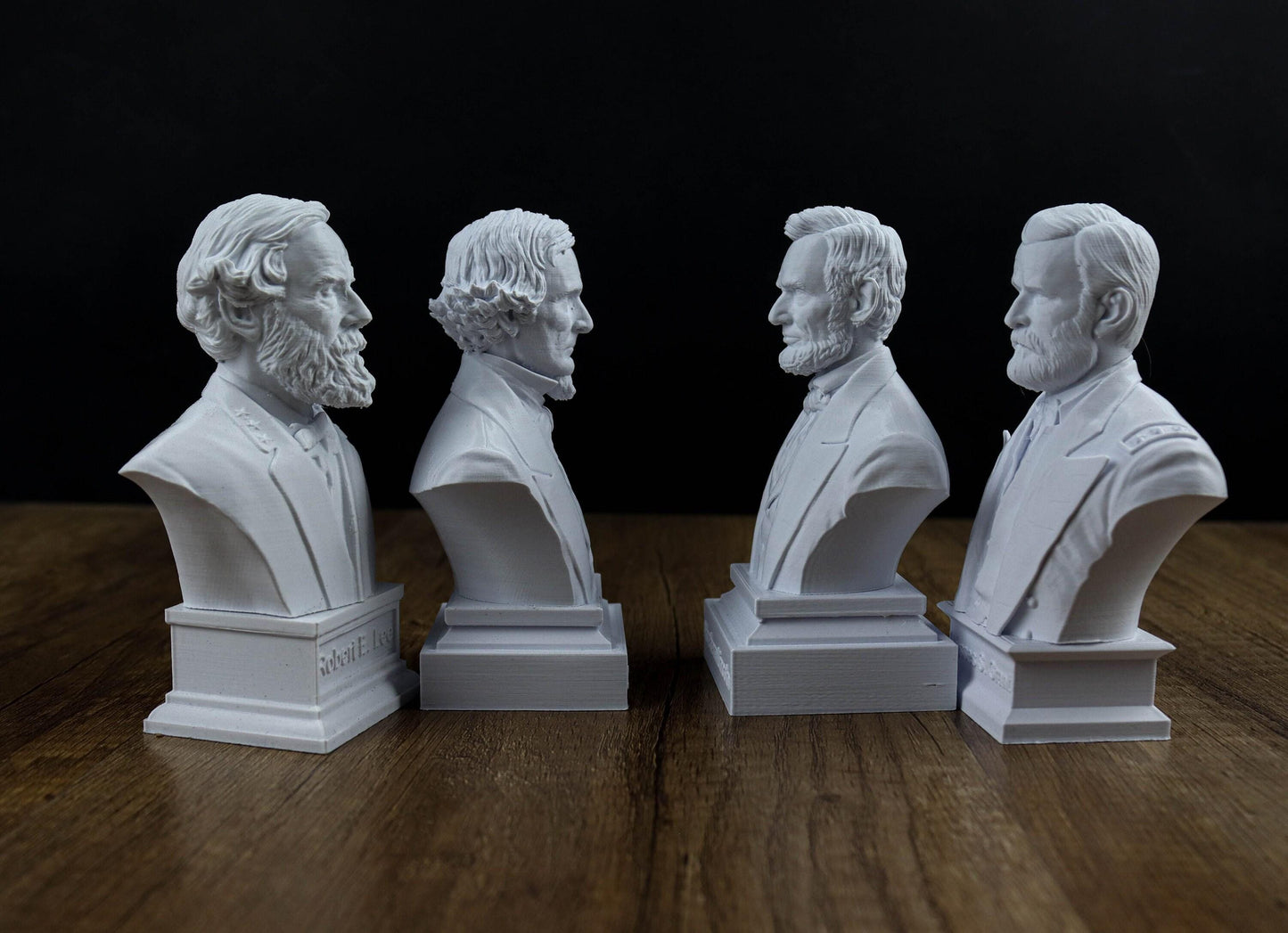 American Civil War Busts, Value Pack Collection: Abraham Lincoln, Jefferson Davis, Ulysses S Grant, Robert E Lee