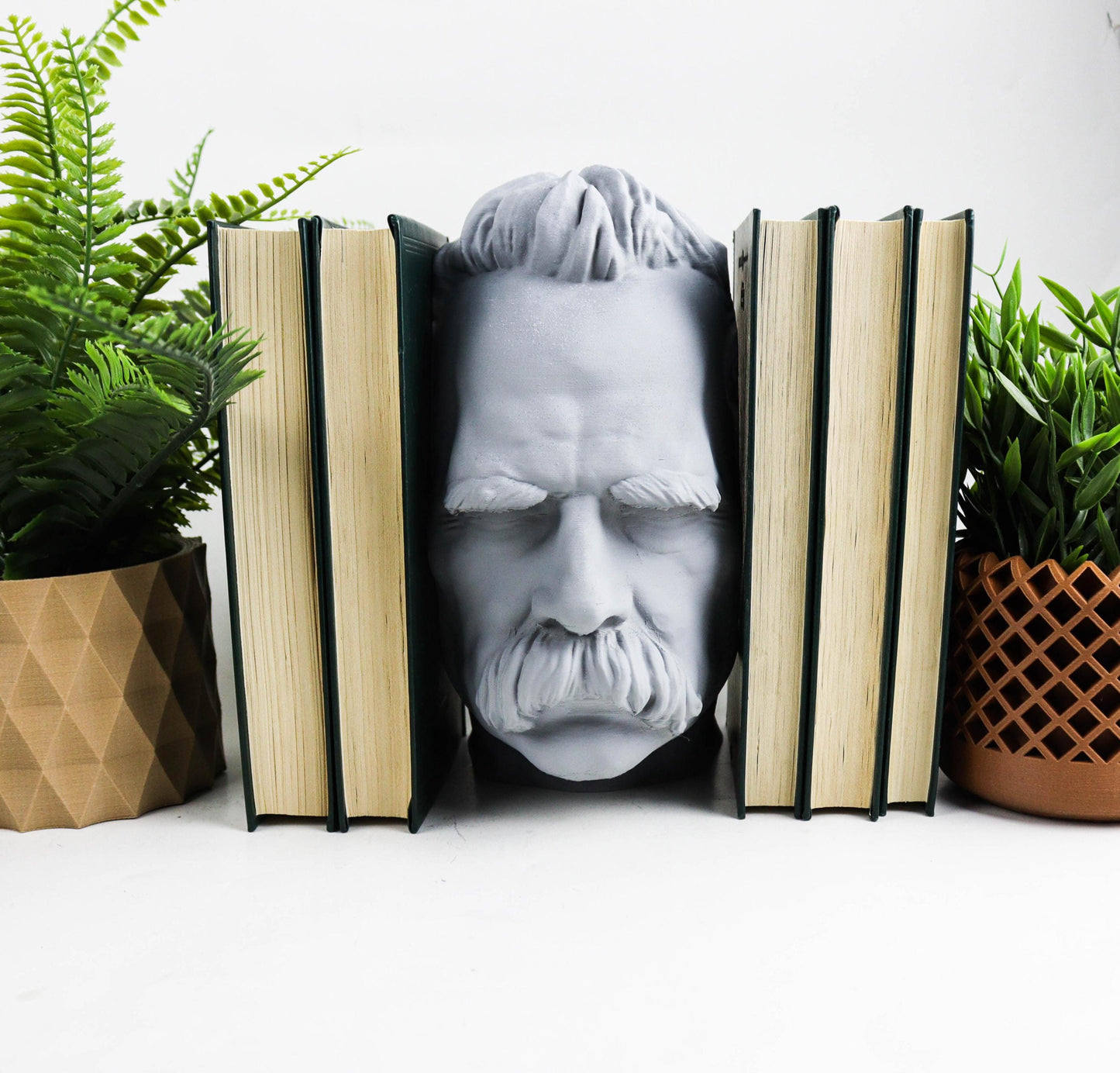 Friedrich Nietzsche Book Nook – Philosopher Bookshelf Insert, Literary Home Decor