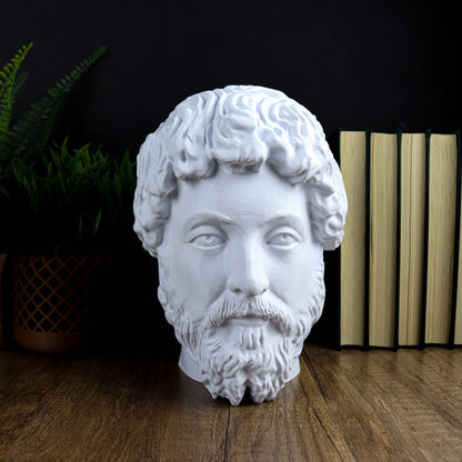 Marcus Aurelius Headphone Holder, Head Statue, Desktop Decor Headphone Stand, Bust