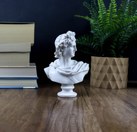 Apollo Bust Sculpture, 15cm (5.9") Greek God Figurine, Greek Mythology Gift