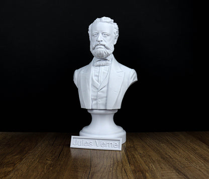 Jules Verne Bust, French Novelist and Poet Sculpture