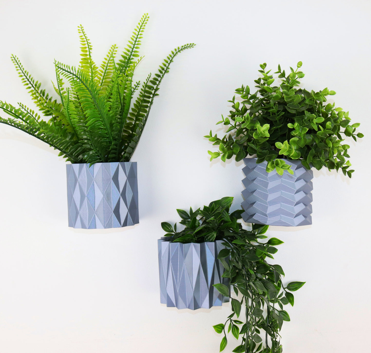 Set of 3 Hanging Wall Planter, Succulent 3d Printed Pots, Wall Decor