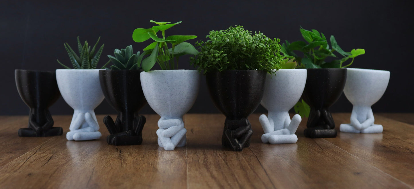 Little People Planter, Meditation/Yoga Gift Idea, Biodegradable Plant Pots