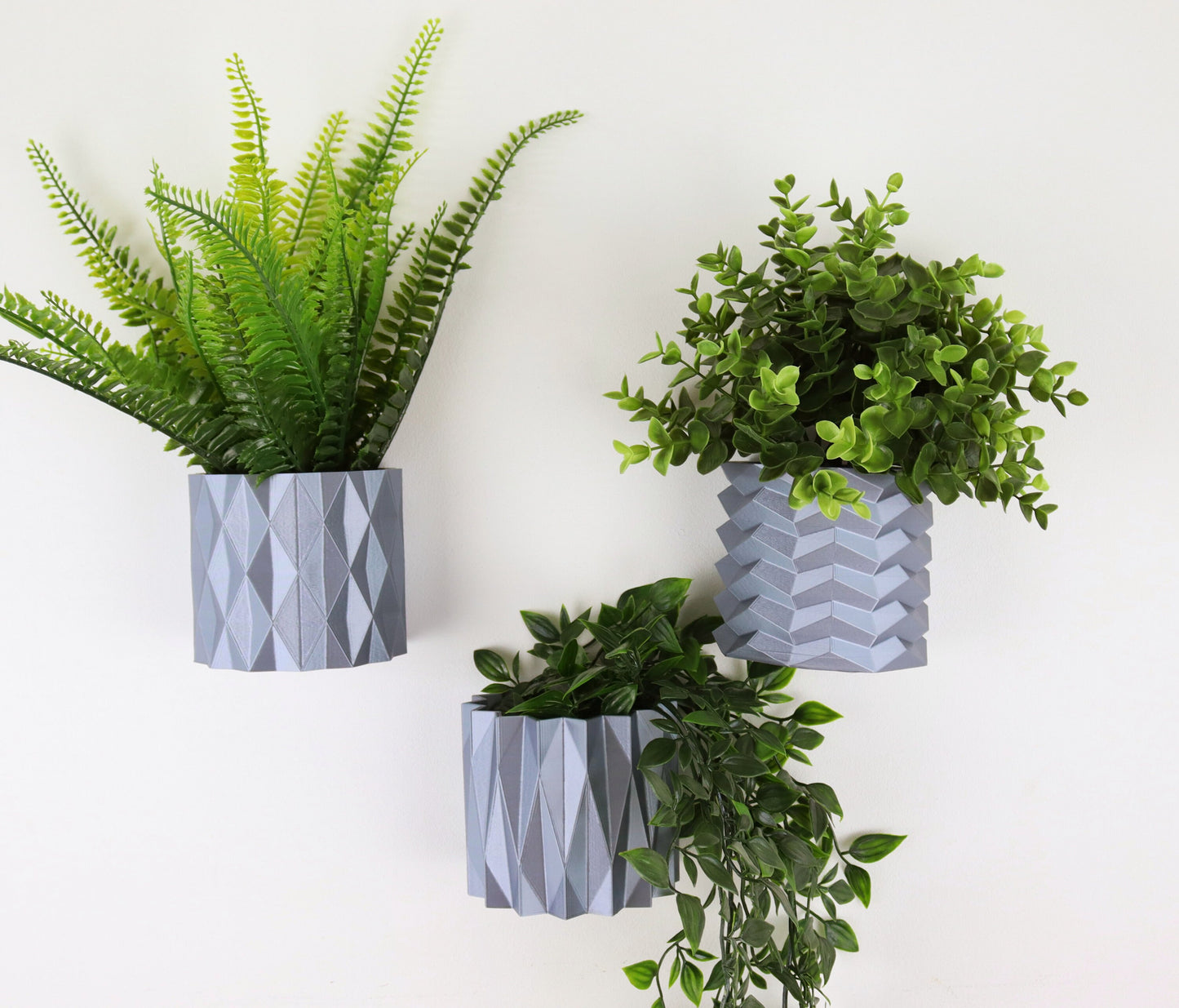 Set of 3 Hanging Wall Planter, Succulent 3d Printed Pots, Wall Decor