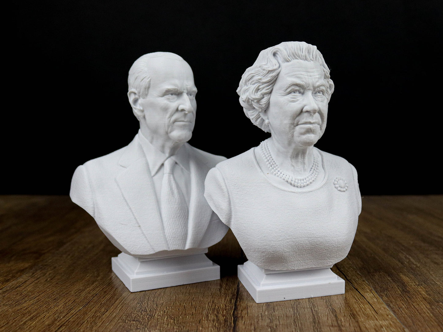 Queen Elizabeth II & Prince Phillip Duke of Edinburgh 3d Bust