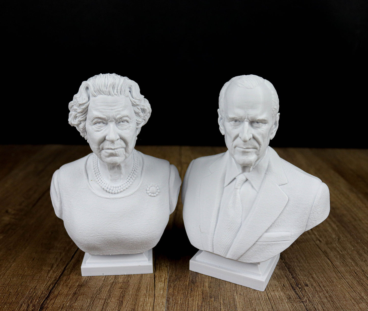 Queen Elizabeth II & Prince Phillip Duke of Edinburgh 3d Bust