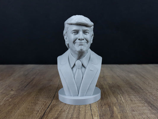 Smiling Donald Trump Bust, 45th American President Sculpture