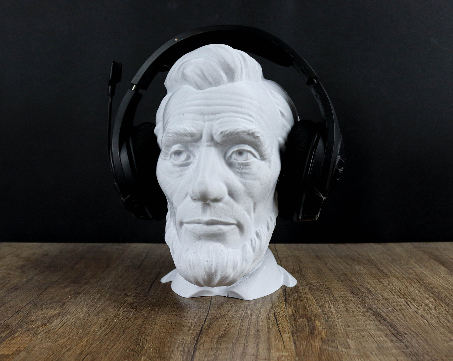 Abraham Lincoln 3D Bust, Headphone Holder, Desktop Decor Headphone Stand