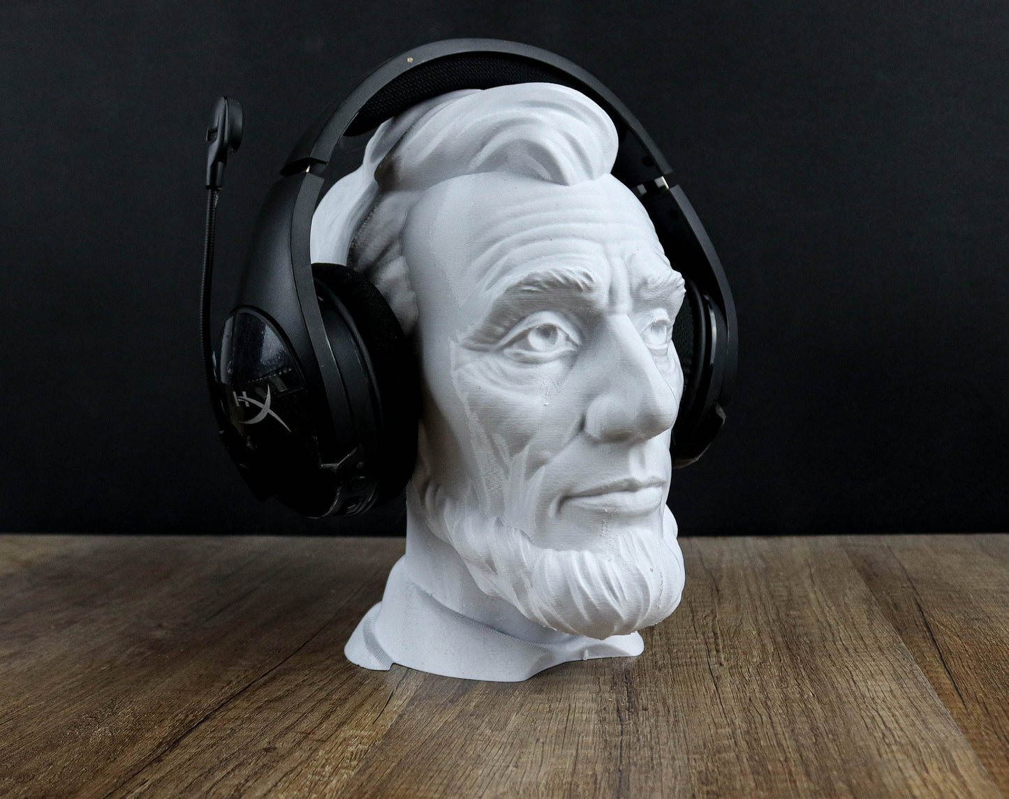 Abraham Lincoln 3D Bust, Headphone Holder, Desktop Decor Headphone Stand