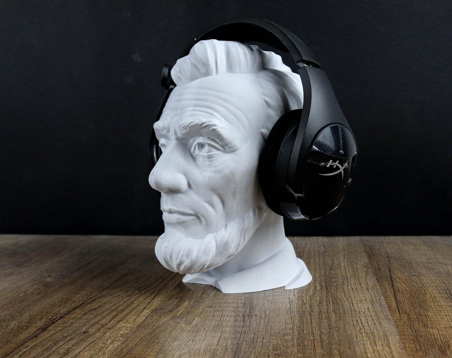 Abraham Lincoln 3D Bust, Headphone Holder, Desktop Decor Headphone Stand