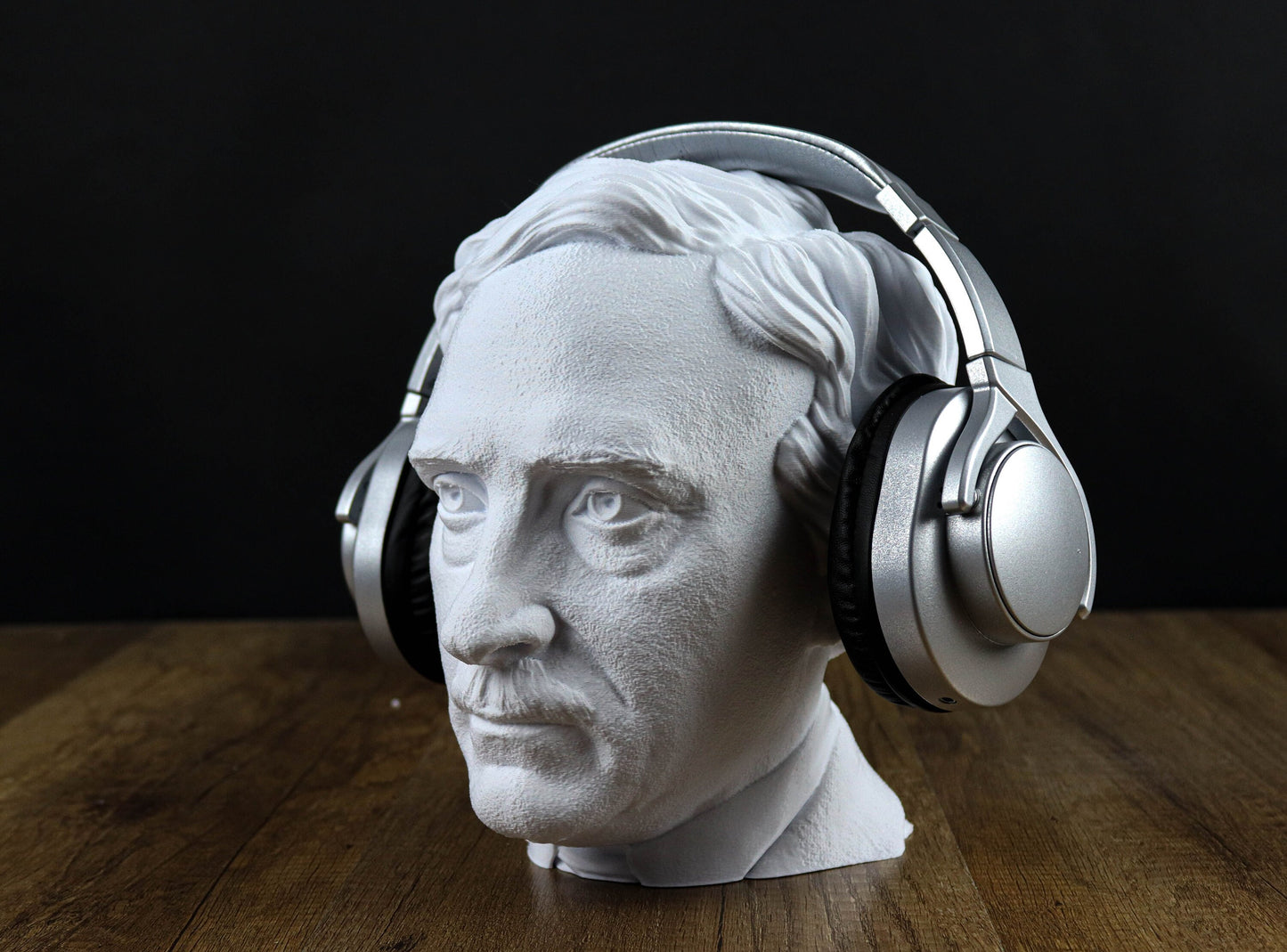 Edgar Allan Poe Bust, Headphone Holder Decoration of the American Writer, Poet