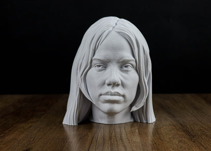 Billie Eilish Headphone Holder, Headset Stand, Bust, Sculpture, Decoration