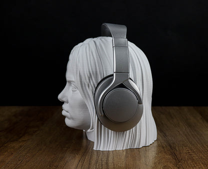 Billie Eilish Headphone Holder, Headset Stand, Bust, Sculpture, Decoration
