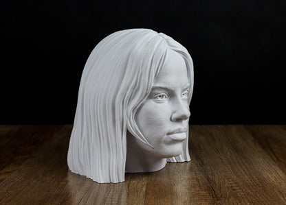 Billie Eilish Headphone Holder, Headset Stand, Bust, Sculpture, Decoration