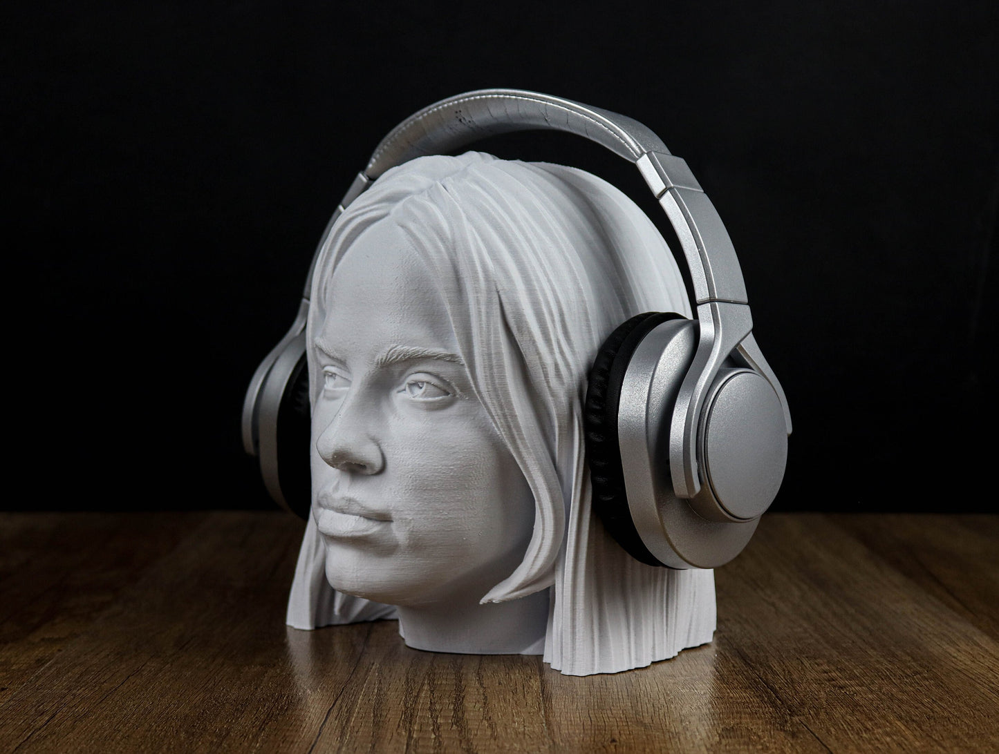 Billie Eilish Headphone Holder, Headset Stand, Bust, Sculpture, Decoration