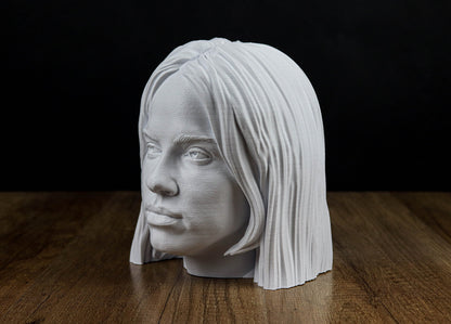 Billie Eilish Headphone Holder, Headset Stand, Bust, Sculpture, Decoration