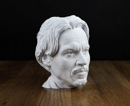 Johnny Depp Headphone Holder, Headset Stand, Bust, Sculpture, Decoration