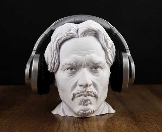 Johnny Depp Headphone Holder, Headset Stand, Bust, Sculpture, Decoration