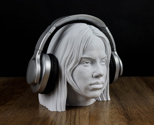 Billie Eilish Headphone Holder, Headset Stand, Bust, Sculpture, Decoration