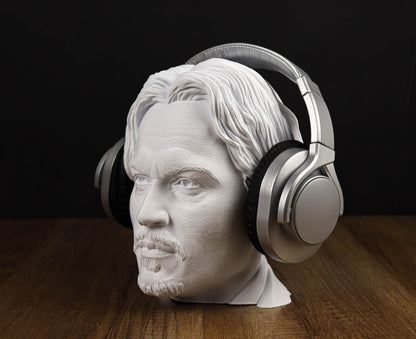 Johnny Depp Headphone Holder, Headset Stand, Bust, Sculpture, Decoration