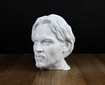 Johnny Depp Headphone Holder, Headset Stand, Bust, Sculpture, Decoration