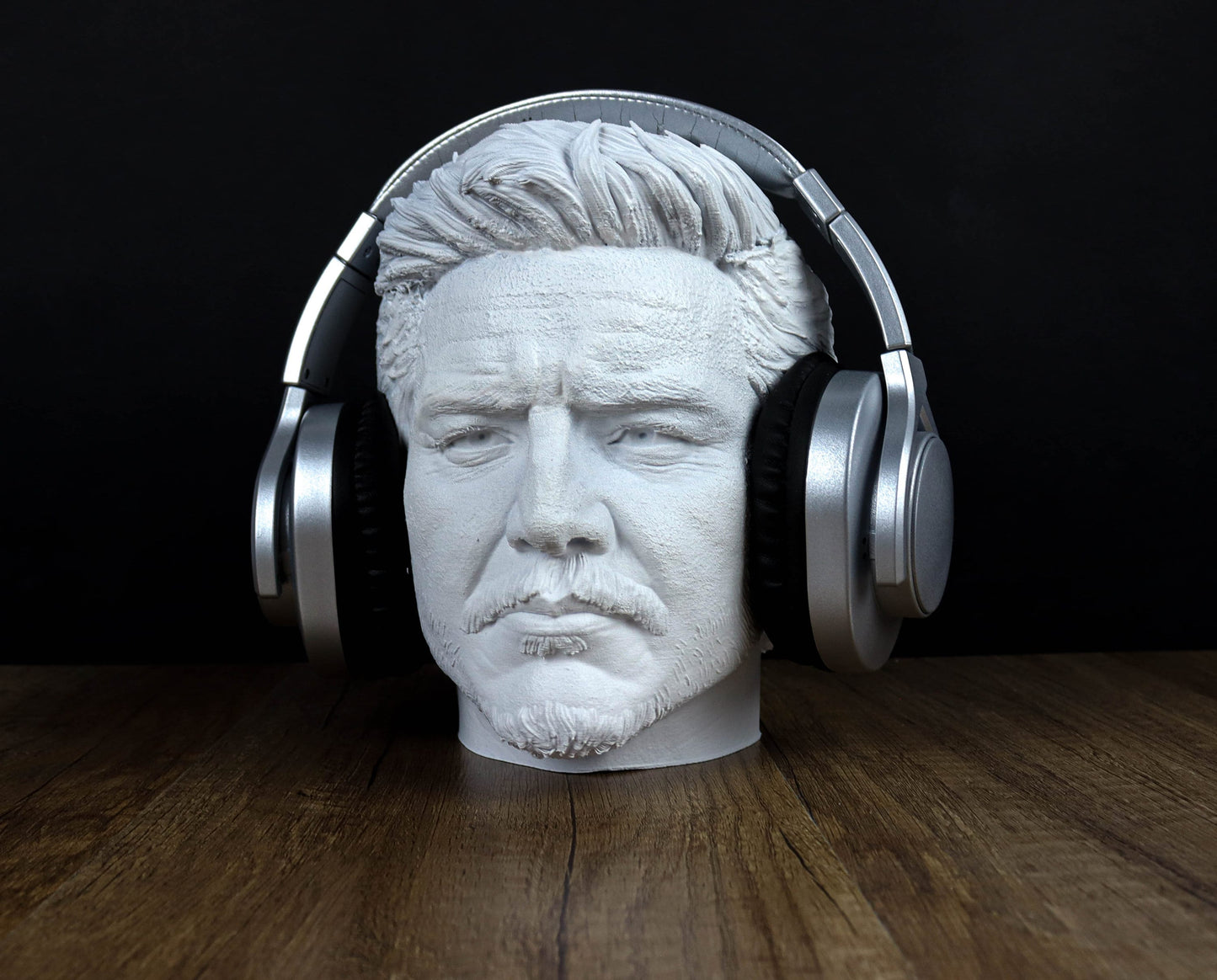 Pedro Pascal Headphone Holder, Headset Stand, Bust, Sculpture, Decoration
