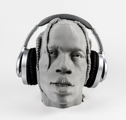 Travis Scott Headphone Holder, Headset Stand, Bust, Sculpture, Decoration